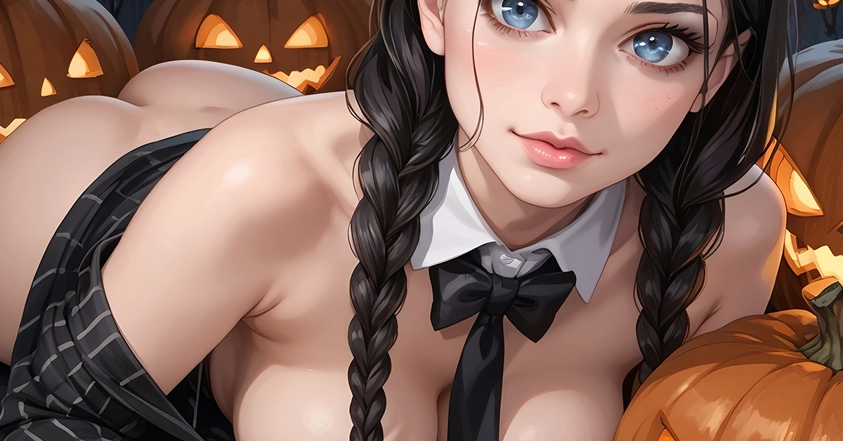 Wednesday Addams has some fun on Halloween